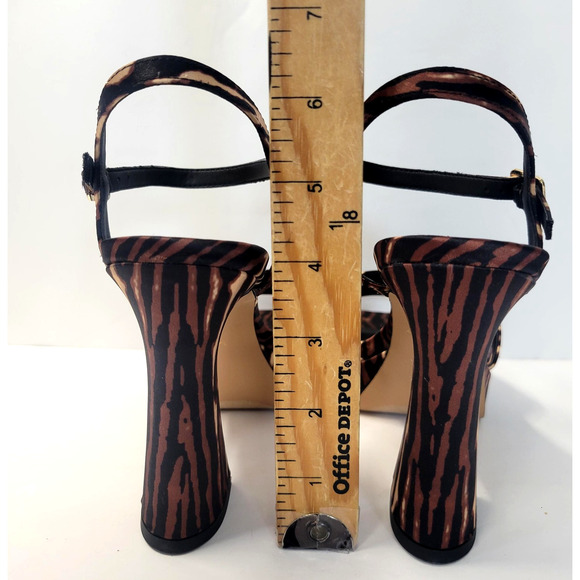 Katy Perry Square Open Sandal Shoes Womens Size 9 Animal Print Heels - Picture 10 of 16
